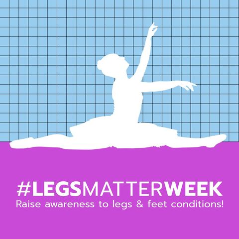 Legs matter week awareness with ballet dancer silhouette