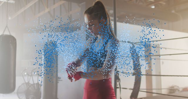 Female Boxer Training with Virtual Reality in Gym - Download Free Stock Images Pikwizard.com