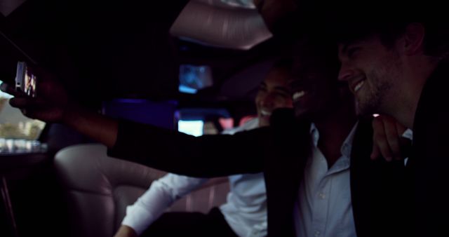 Group of Friends Taking Selfie in Limousine - Download Free Stock Images Pikwizard.com