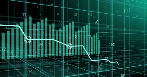 Trending Data and Finance Insights on Digital Grid Background - Download Free Stock Images Pikwizard.com