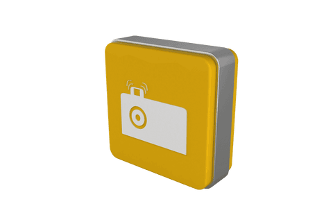 Isolated Yellow Cube with Camera Icon on Transparent Background - Download Free Stock Videos Pikwizard.com