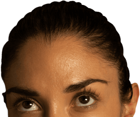 Caucasian Woman Looking Up Isolated on Transparent Background