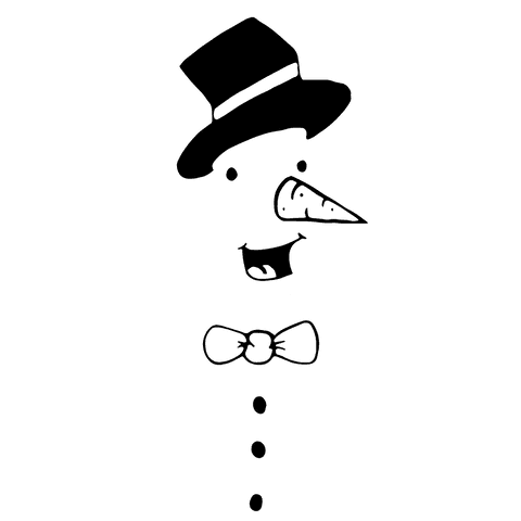 Festive snowman illustration on transparent background for xmas decor