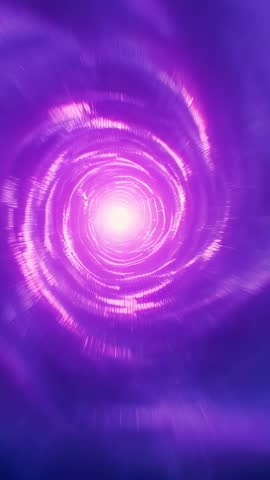 Neon Purple Vortex Tunnel Rotating Pulsing Light Portal Vertical Motion Loop
