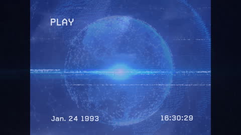Digital Globe Animation with Futuristic Time Overlay