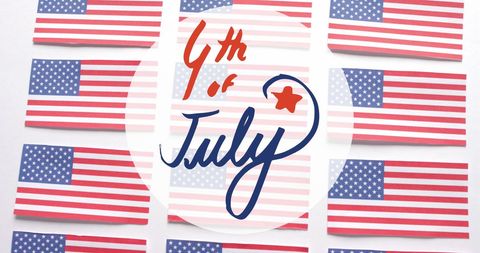 4th of July Celebration with American Flags Background