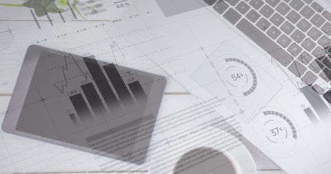 Digital Finance Analytics on Tablet with Computer and Graphs - Download Free Stock Images Pikwizard.com