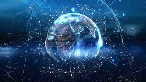 Digital Earth Animation with Global Connections Network