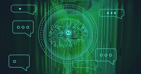 AI Technology and Digital Communication in Glowing Server Room - Download Free Stock Images Pikwizard.com