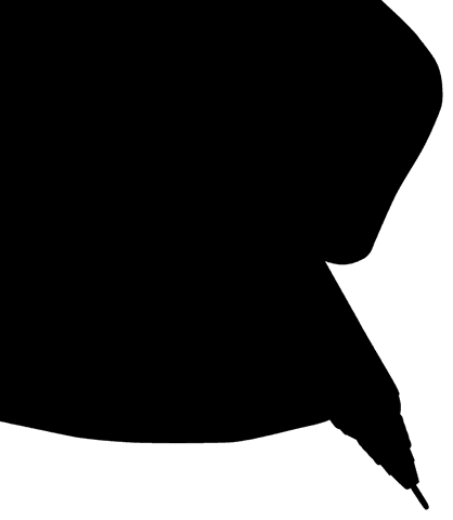 Hand Holding Pen Silhouette on Transparent Background