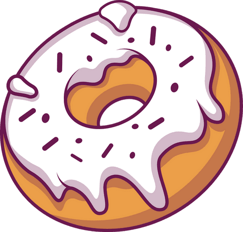 cartoon donut with dripping white icing and sprinkles transparent - Download Free Stock Videos Pikwizard.com