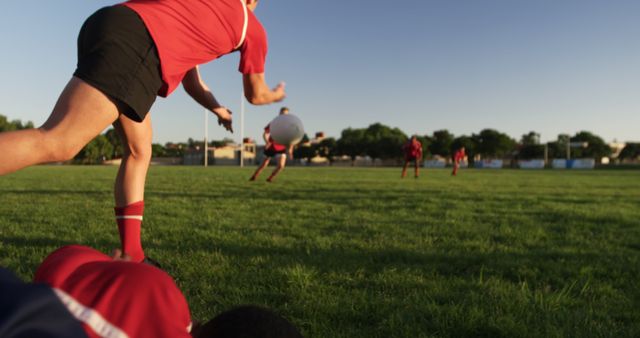 Rugby Players Passing Ball During Training Outdoors - Download Free Stock Images Pikwizard.com