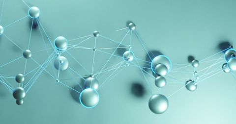 Abstract Digital Network with Metallic Spheres - Download Free Stock Images Pikwizard.com