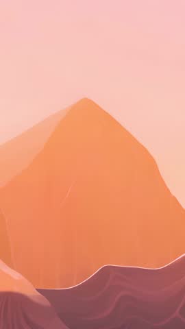 Vertical looping abstract landscape with sliding layered hills, soft pink gradient motion