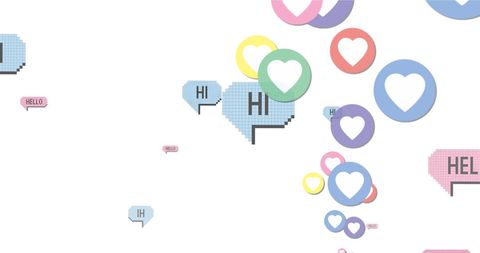 Colorful Digital Speech Bubbles with Heart Icons - Download Free Stock Images Pikwizard.com