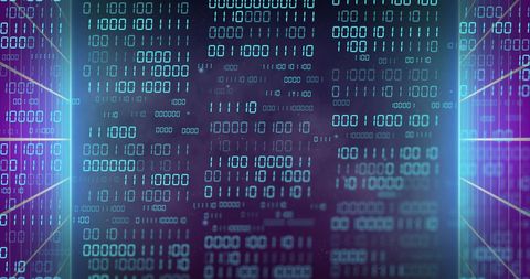Digital Data Streams and Binary Code Over Virtual Network - Download Free Stock Images Pikwizard.com