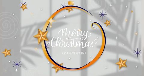 Elegant Christmas Greeting with Ornamental Golden Stars