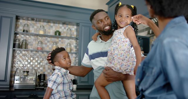 Happy African American Family in Modern Kitchen - Download Free Stock Images Pikwizard.com