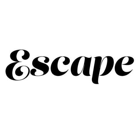 Transparent escape text illustration on clear background