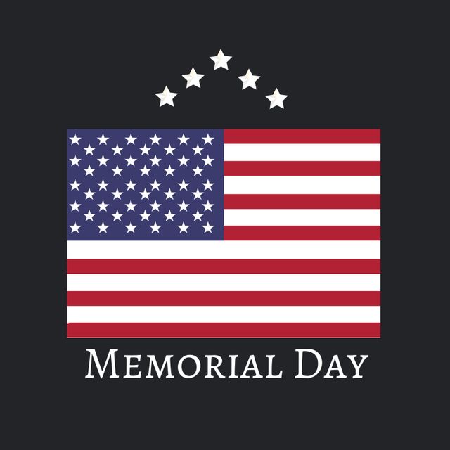 Patriotic design ideal for commemorating Memorial Day events, social media posts, advertisements, and promotional materials. The graphic can also be used for educational purposes to promote understanding of Memorial Day's significance in the United States.