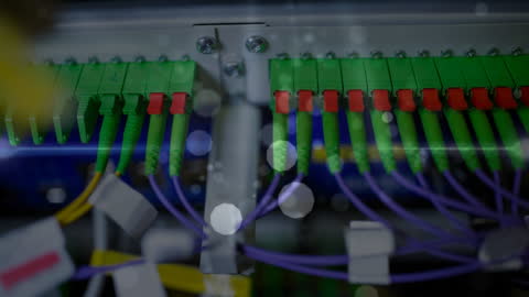 Futuristic Network Cables and Data Connection Animation