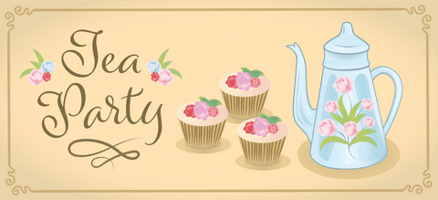 Illustration of Teapot and Cupcakes on Transparent Background for Tea Party Celebrate