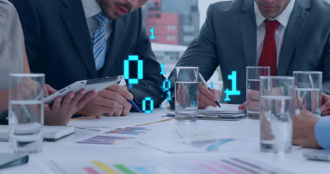 Business Team Analyzing Digital Data Overbreak