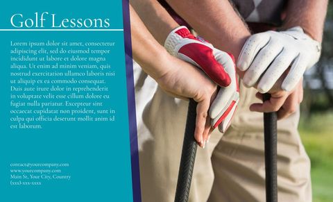 Golf Lessons Marketing with Hands Gripping Club Near Text Space - Download Free Stock Templates Pikwizard.com