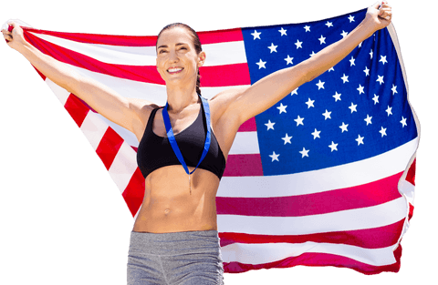 caucasian female athlete holding american flag on transparent background - Download Free Stock Videos Pikwizard.com