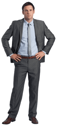 Serious Businessman with Transparency in Corporate Attire