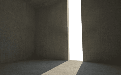 sunlight streaming into shadowy concrete interior with open gap - Download Free Stock Videos Pikwizard.com