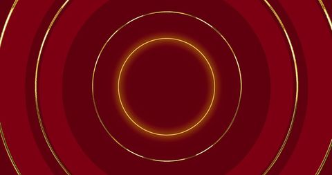 Elegant Circles with Gold Highlights on Red Background