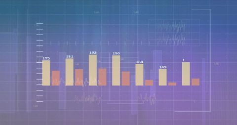 Abstract Digital Interface with Data Bars on Gradient Background - Download Free Stock Images Pikwizard.com