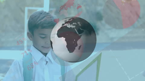 Tech Integration in Education with Young Boy Observing Data