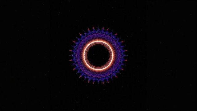 Colorful Fractal Pattern with Radiant Symmetry on Black