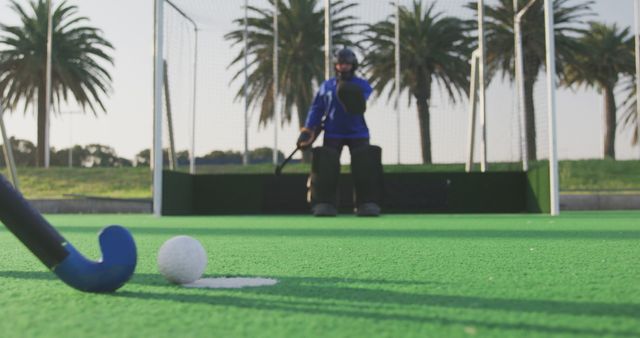 Field Hockey Goalie Protecting Goal During Practice - Download Free Stock Images Pikwizard.com