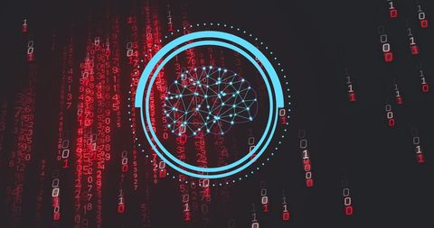 AI Brain with Data Representation Over Binary Code - Download Free Stock Images Pikwizard.com