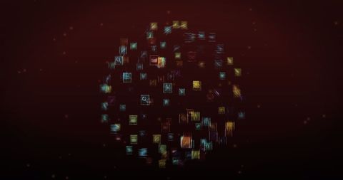 Glowing Digital Icons Globally Connected on Red Background - Download Free Stock Images Pikwizard.com