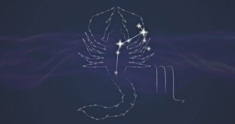 Scorpio Zodiac Constellation with Glowing Stars in Cosmic Scene - Download Free Stock Images Pikwizard.com