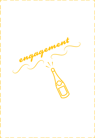 Yellow Champagne Bottle with Engagement Script on Transparent Background - Download Free Stock Videos Pikwizard.com
