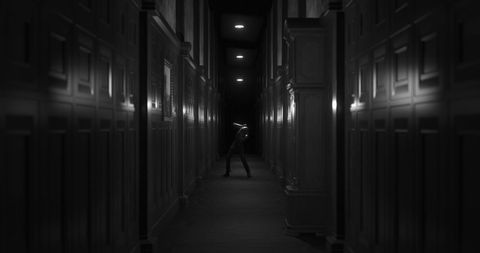 Mysterious Human-like Monster in Dimly Lit Tunnel - Download Free Stock Images Pikwizard.com