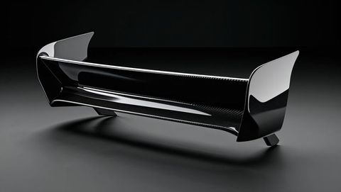 Carbon fiber rear spoiler with aerodynamic design, streamline form