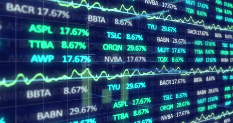 Dynamic Stock Market Ticker Display with Flashing Data
