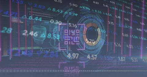 Futuristic Digital Interface with Data and QR Code Overlay - Download Free Stock Images Pikwizard.com