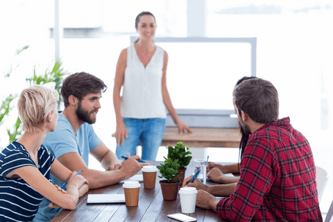 Transparent Team Meeting with Confident Businesswoman Presenter - Download Free Stock Videos Pikwizard.com