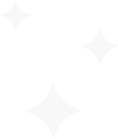 Stylized star-like sparkles on transparent background