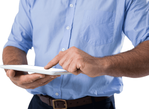 transparent background close-up man using digital tablet - Download Free Stock Videos Pikwizard.com