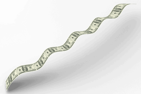 Floating Money on Transparent Background Illustration