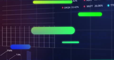 Futuristic Stock Market Data Visualization with Moving Bars