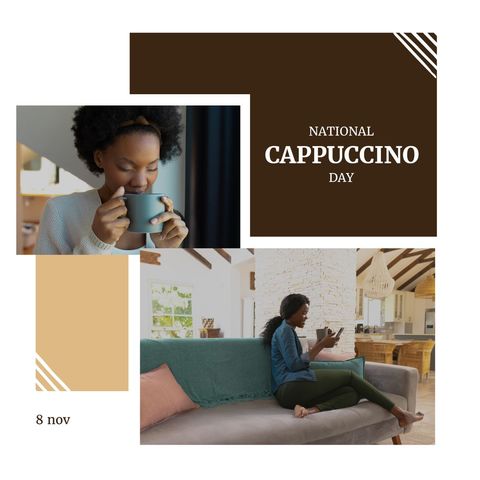 national cappuccino day celebration with coffee enjoyment - Download Free Stock Templates Pikwizard.com